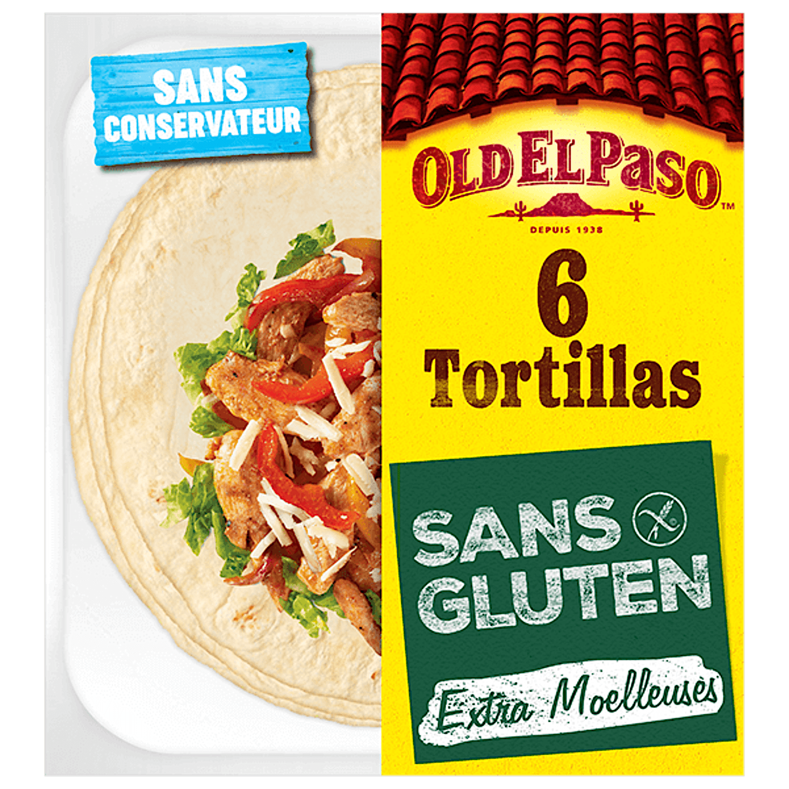 paquet de 6 tortillas sans gluten Old El Paso 216g
